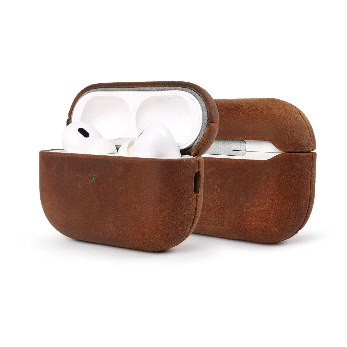 Crazy Horse Genuine Leather Case for AirPods Pro 2 – Handmade Protective Cover for AirPods 4 Wireless Charging - TrendingTechPK