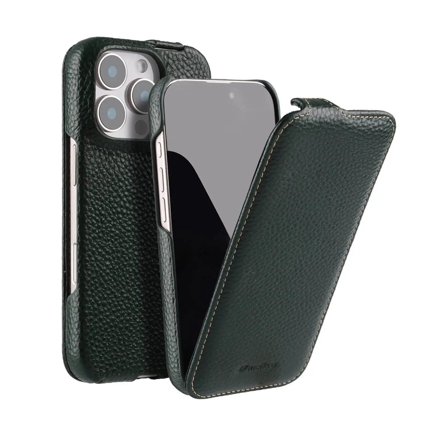 Melkco Flip Case for iPhone 16 Pro Max – Genuine Leather Magnetic Cover | Luxury Cowhide Business Wallet Case - TrendingTechPK