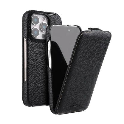 Melkco Flip Case for iPhone 16 Pro Max – Genuine Leather Magnetic Cover | Luxury Cowhide Business Wallet Case - TrendingTechPK