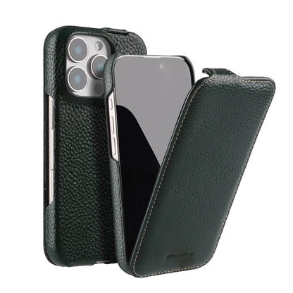 Melkco Flip Case for iPhone 16 Pro Max – Genuine Leather Magnetic Cover | Luxury Cowhide Business Wallet Case - TrendingTechPK