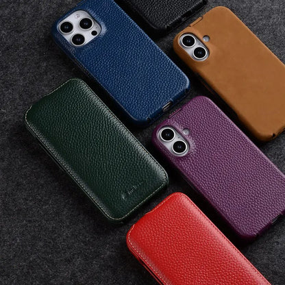 Melkco Flip Case for iPhone 16 Pro Max – Genuine Leather Magnetic Cover | Luxury Cowhide Business Wallet Case - TrendingTechPK