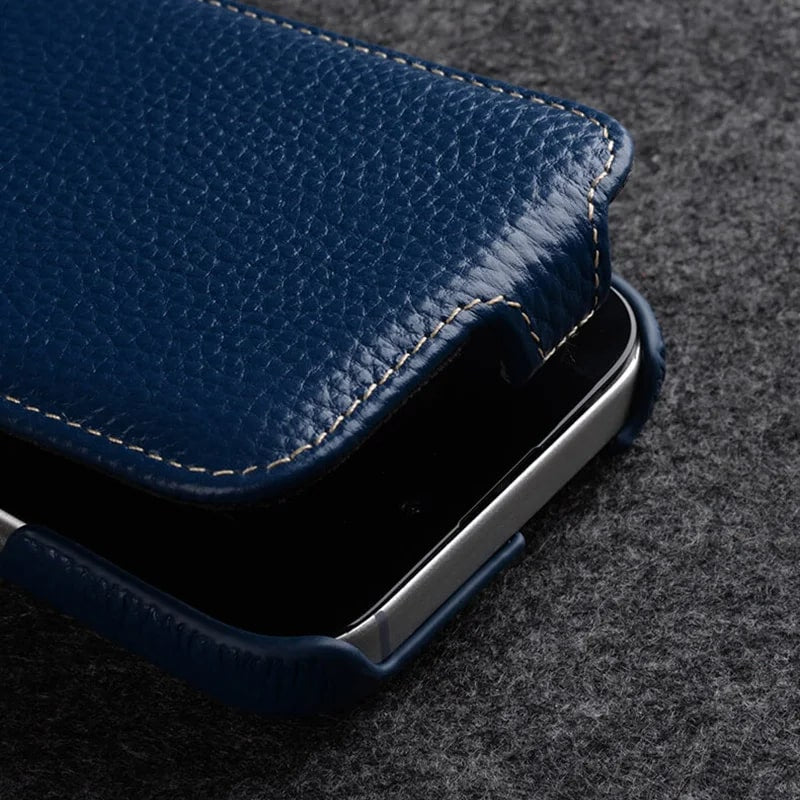 Melkco Flip Case for iPhone 16 Pro Max – Genuine Leather Magnetic Cover | Luxury Cowhide Business Wallet Case - TrendingTechPK