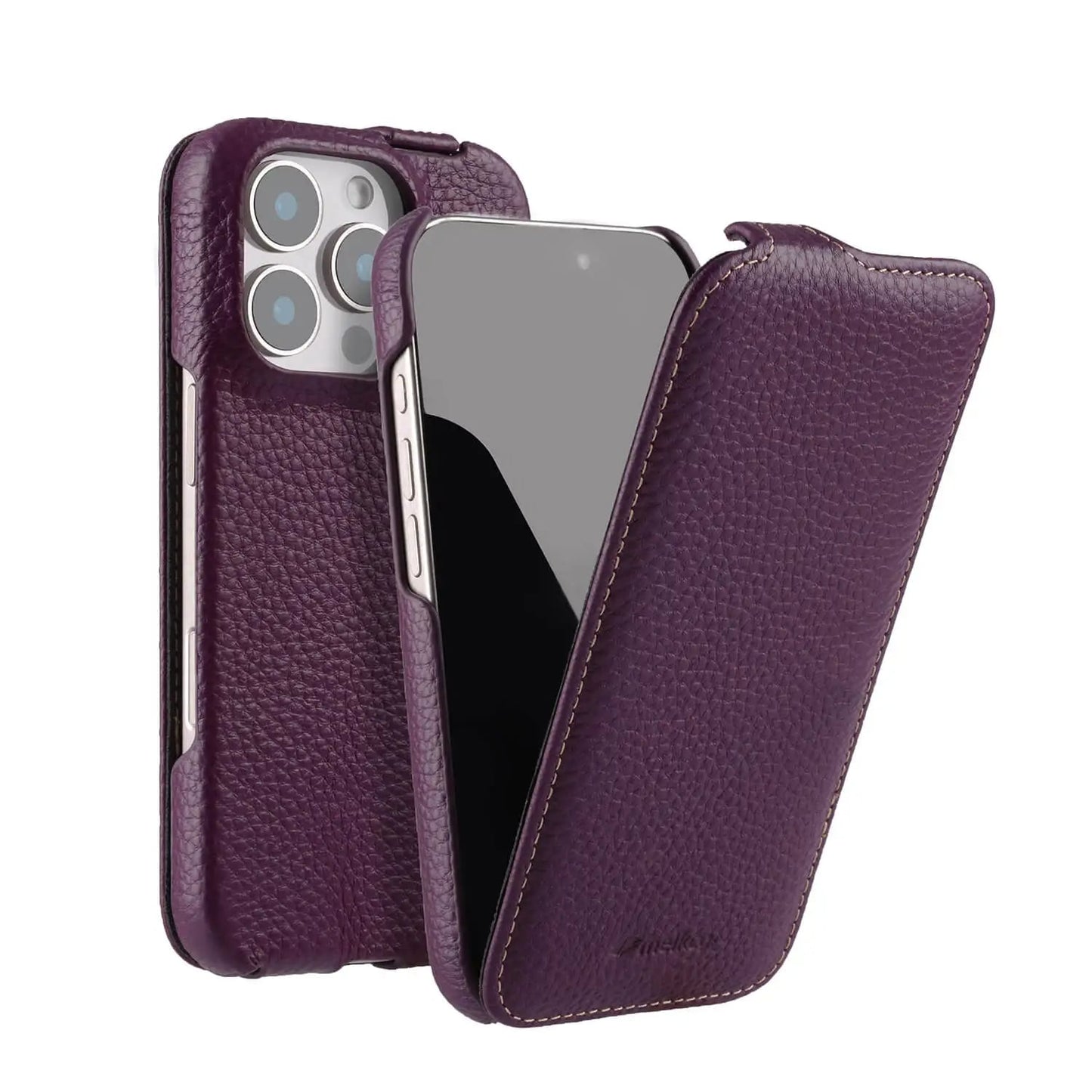 Melkco Flip Case for iPhone 16 Pro Max – Genuine Leather Magnetic Cover | Luxury Cowhide Business Wallet Case - TrendingTechPK