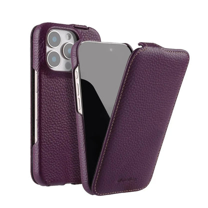 Melkco Flip Case for iPhone 16 Pro Max – Genuine Leather Magnetic Cover | Luxury Cowhide Business Wallet Case - TrendingTechPK