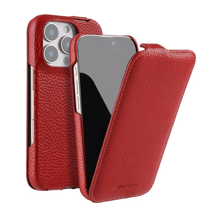 Melkco Flip Case for iPhone 16 Pro Max – Genuine Leather Magnetic Cover | Luxury Cowhide Business Wallet Case - TrendingTechPK