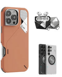 iPhone 16 Pro max Brown Case and airpods case black and samsung s25 ultra black and white case