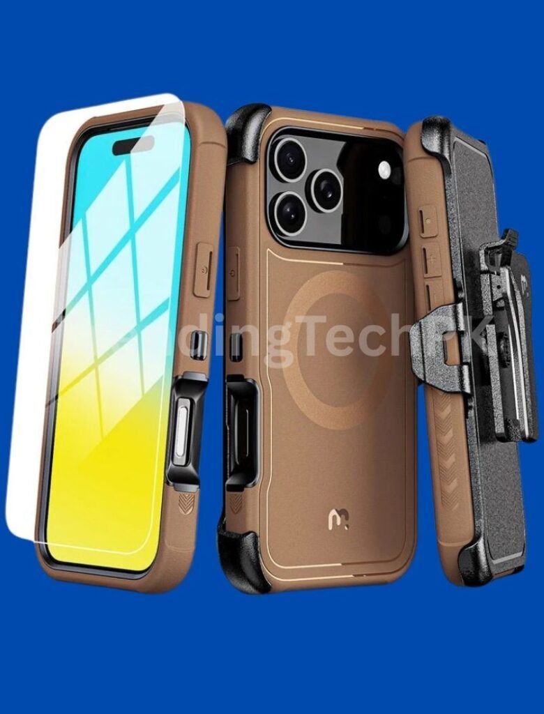Brown Rugged Case with Belt Lock and screen protector