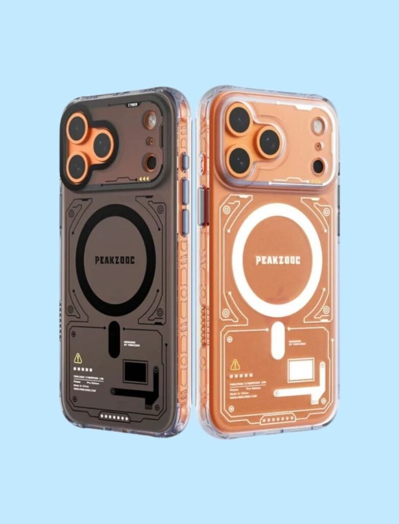 Black and Transparent Case with Orange iPhone 17 Pro Max