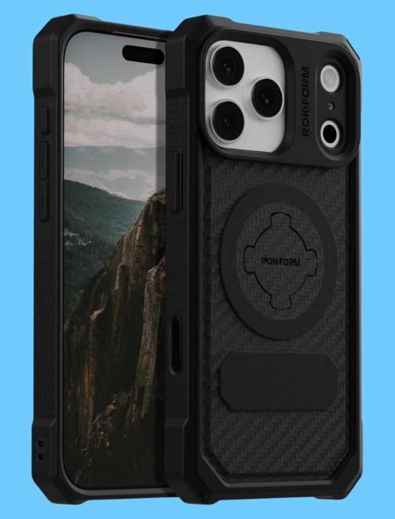 Black Rugged Case on iPhone 17 Pro Max Silver